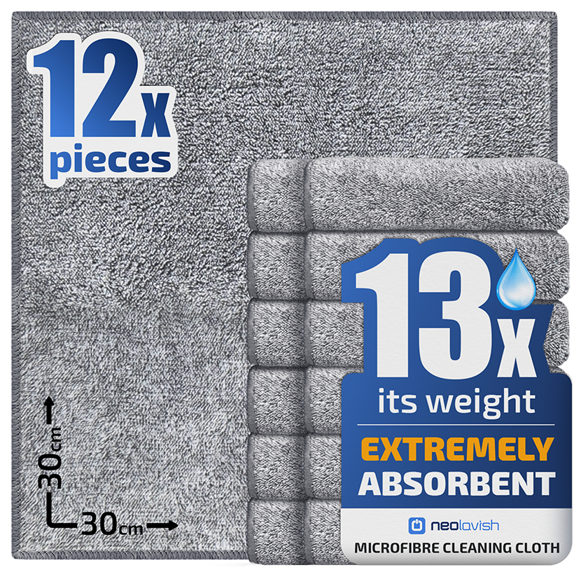 NeoLavish Premium Microfibre Cleaning Cloth – 12 Pack